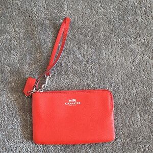Coach Vibrant Red Wristlet Clutch